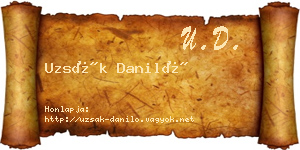 Uzsák Daniló névjegykártya